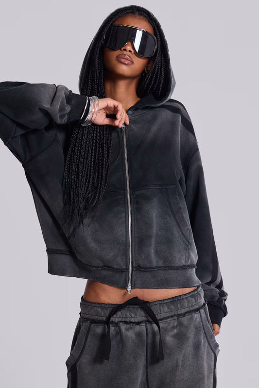 Jaded London Grey Sporty Baggy Monster Hoodie
