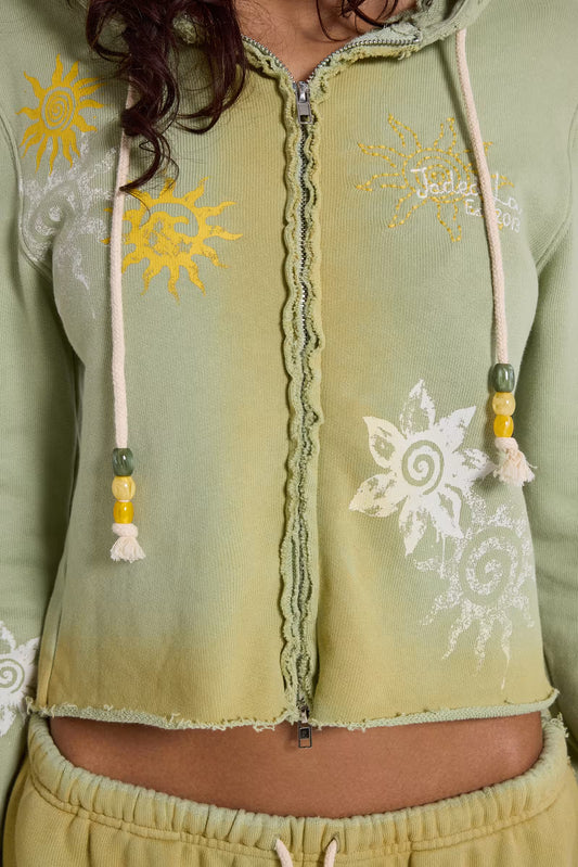 Jaded London Cleo Sunfade Zip Through Hoodie