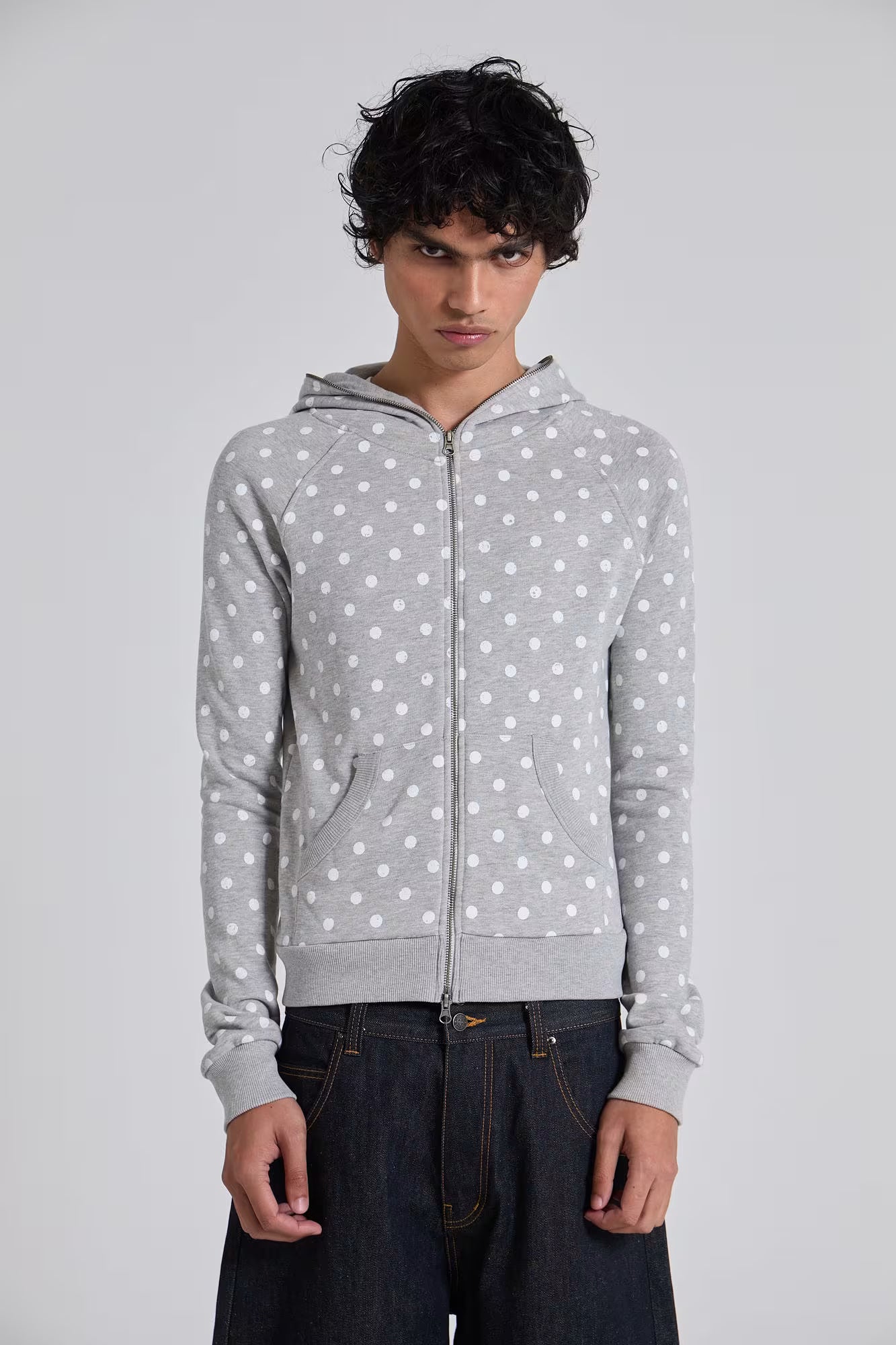 Jaded London Mono Black Polkadot Hoodie