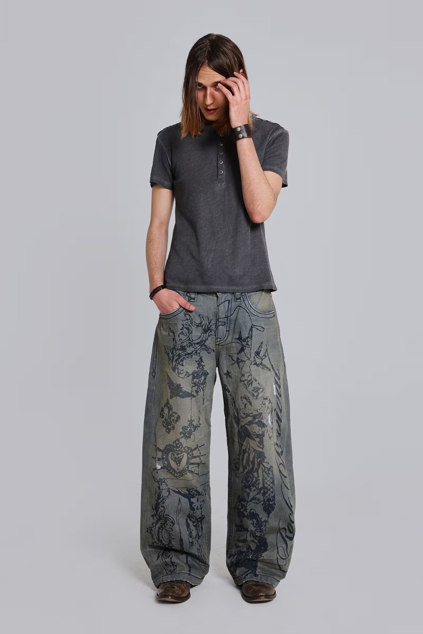 Jaded London Rock Revival Inked Jeans