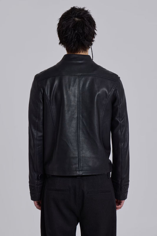 Jaded London Leather Military Jacket