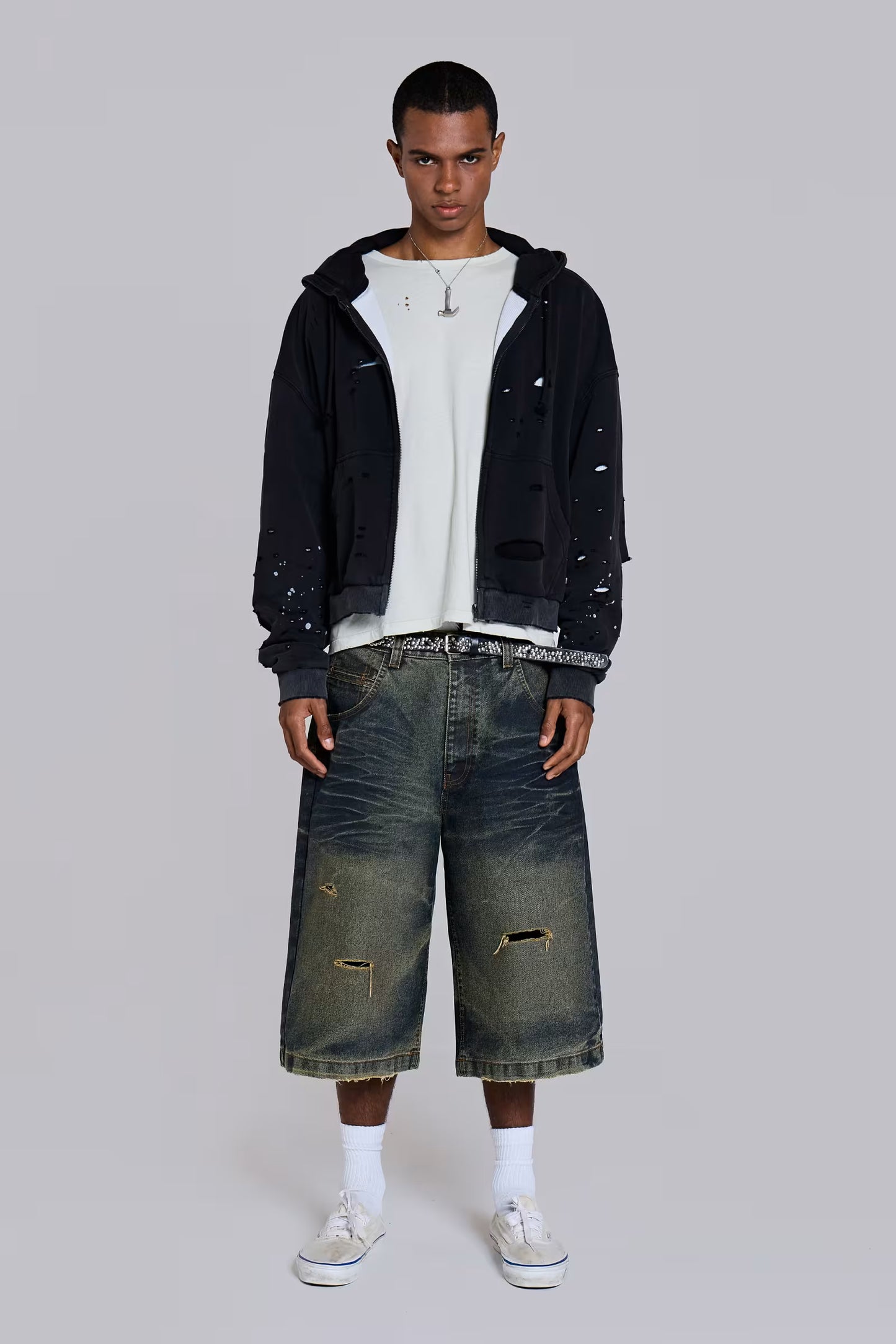 Jaded London Blue Cinch Back Colossus Jorts