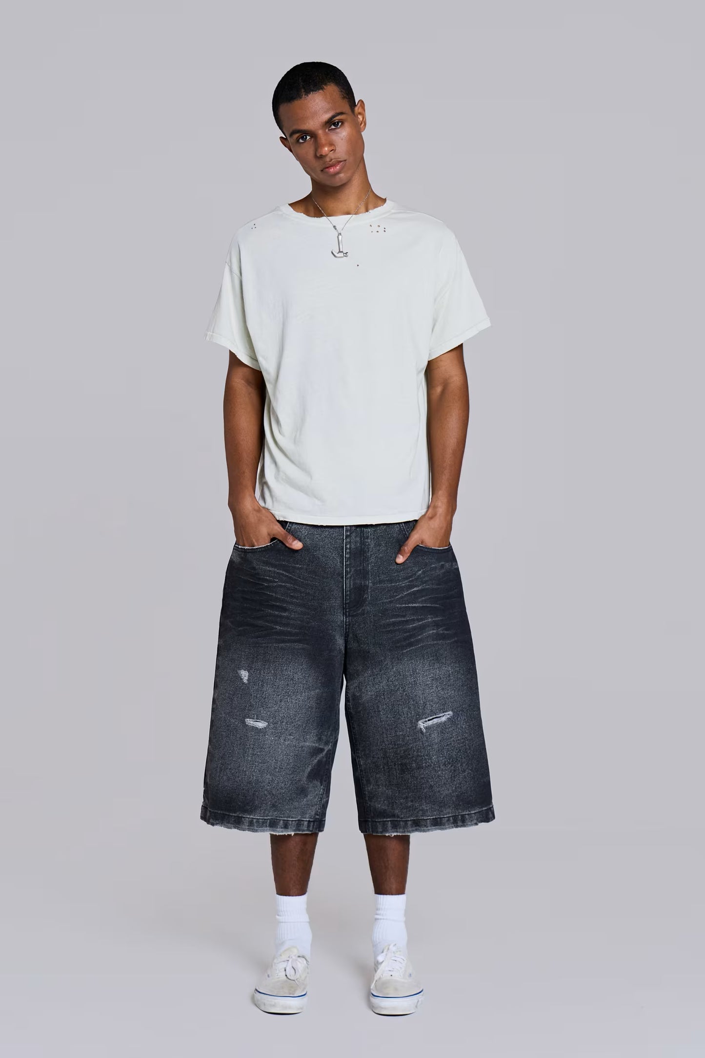 Jaded London Black Cinch Colossus Jorts
