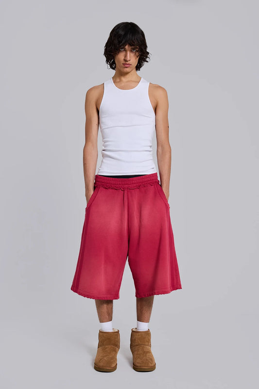 Jaded London Red Sport Stripe Monster Jogger Shorts