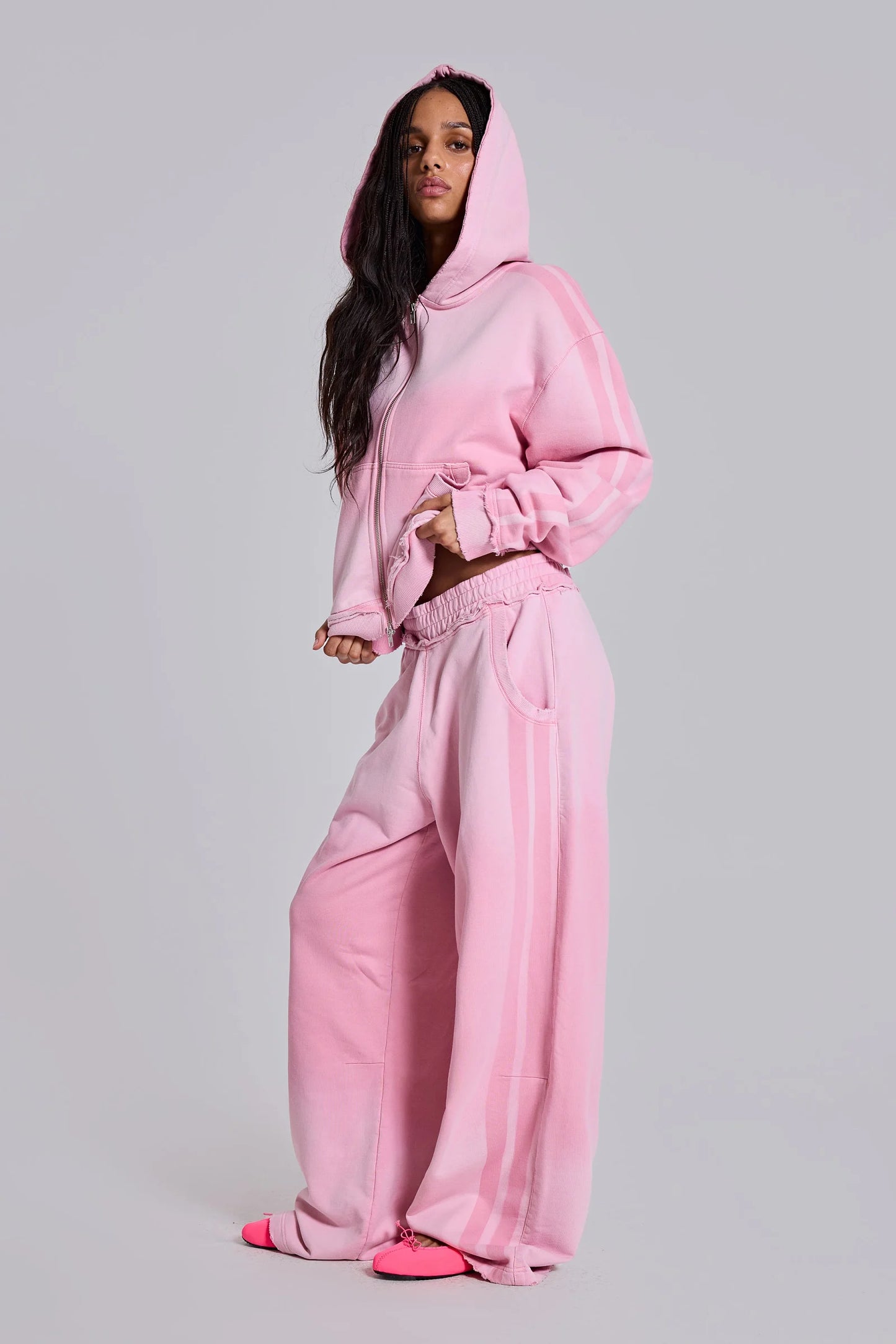 Jaded London Pink Sporty Baggy Monster Hoodie
