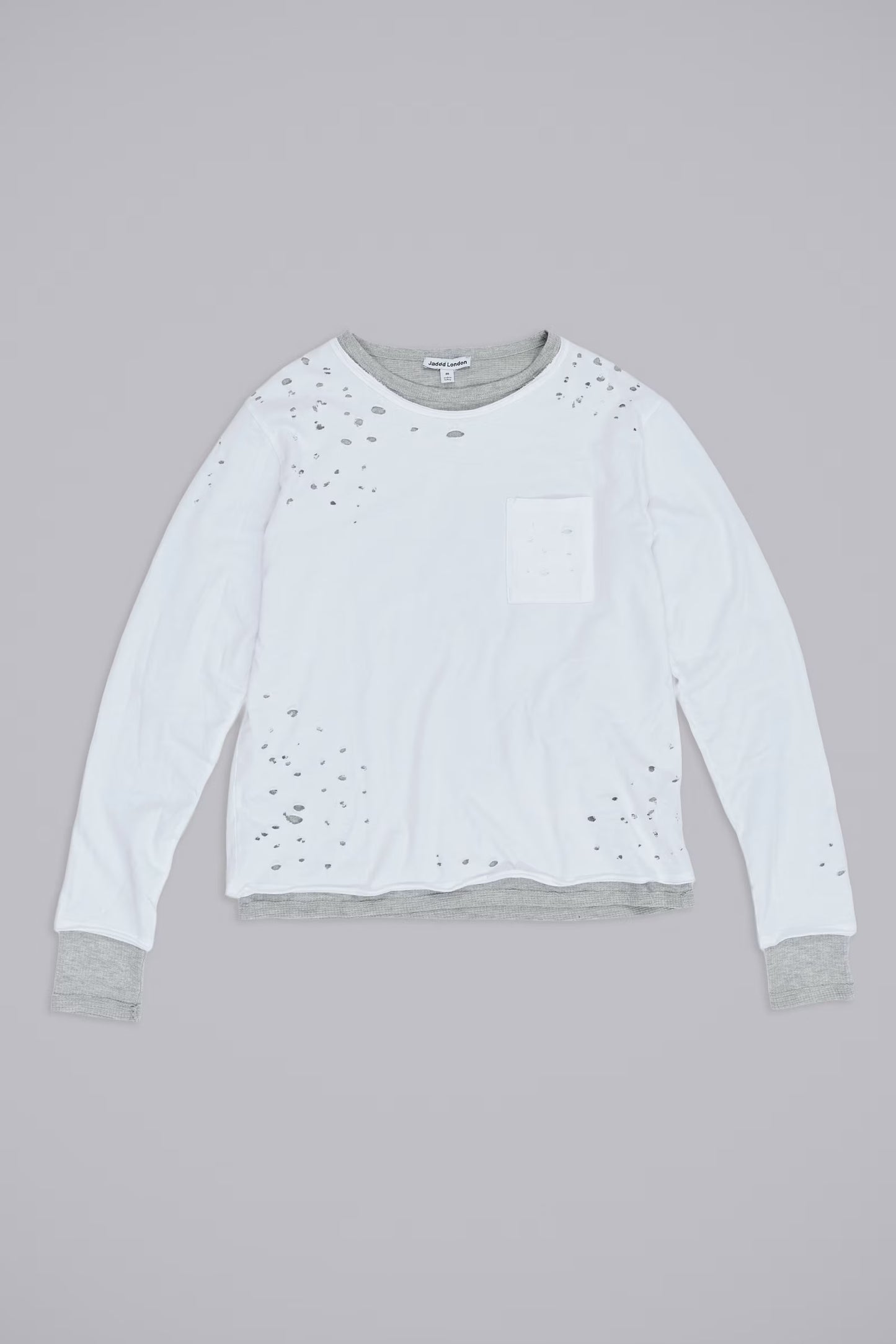 Distressed Double-Layered Waffle Jaded London Top