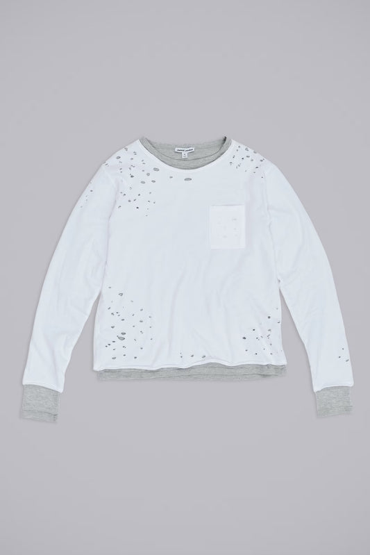 Jaded London Distressed Double-Layered Waffle Jaded London Top