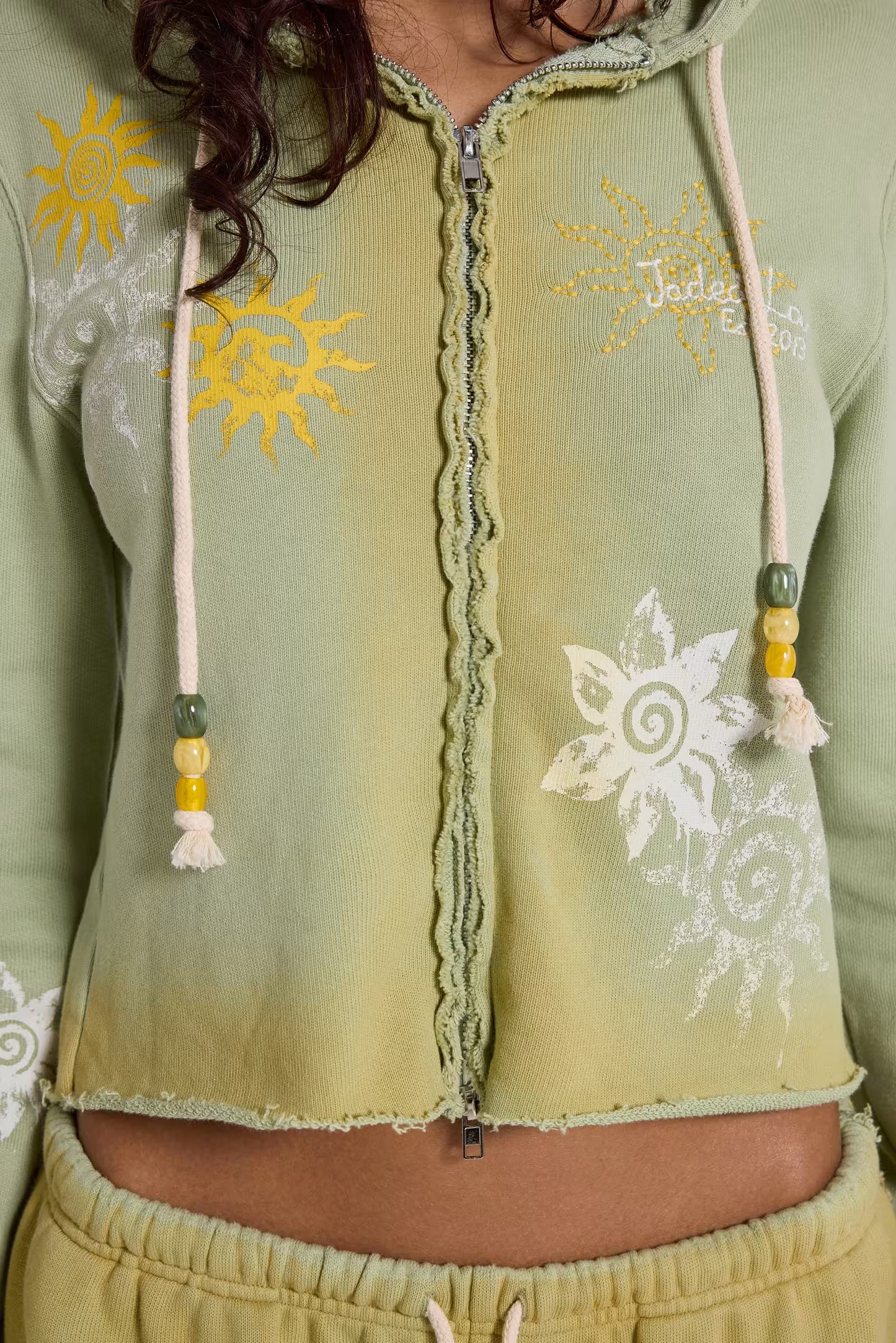 Jaded London Cleo Sunfade Zip Through Hoodie