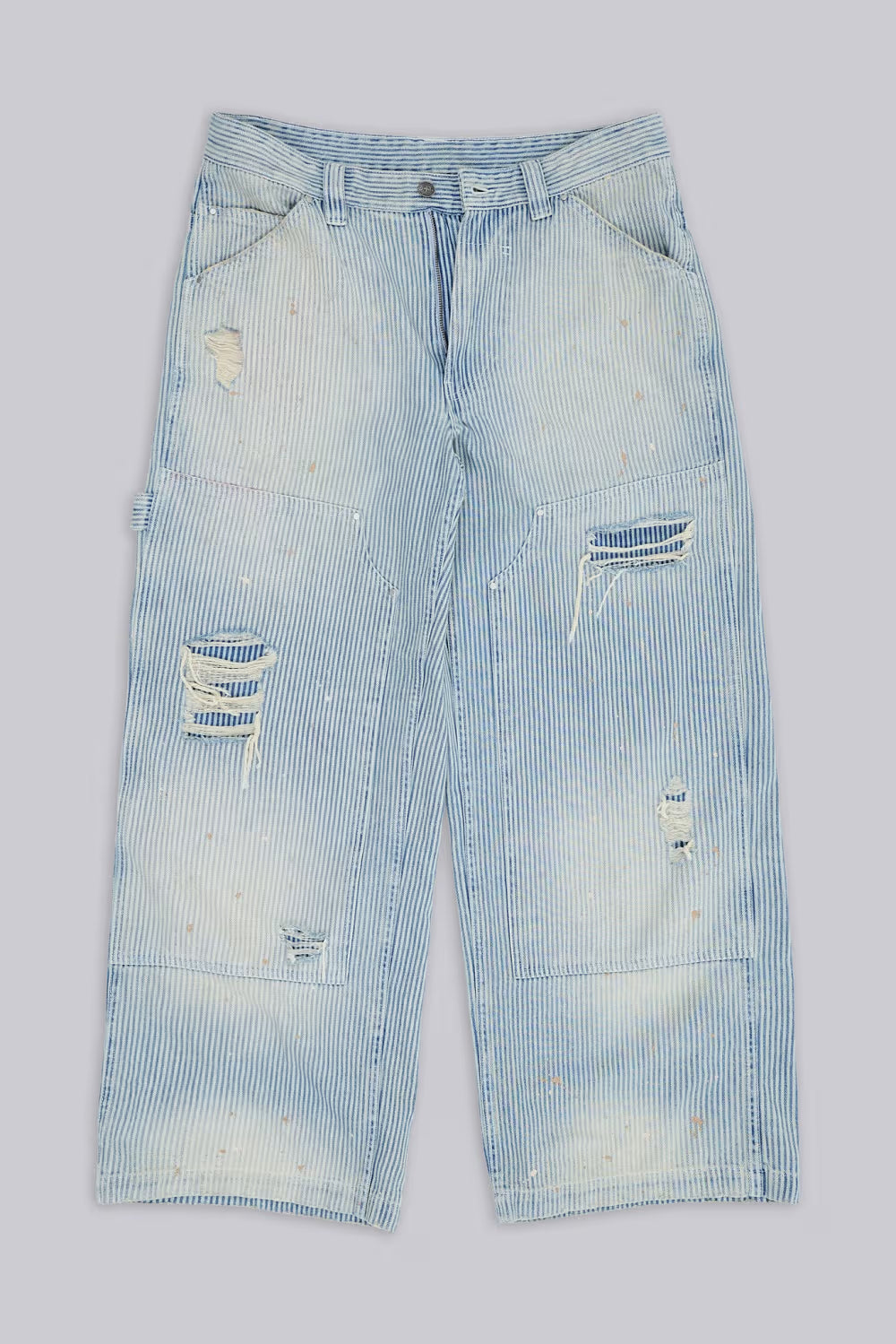 Jaded London Pinstripe Double Knee Carpenter Jeans