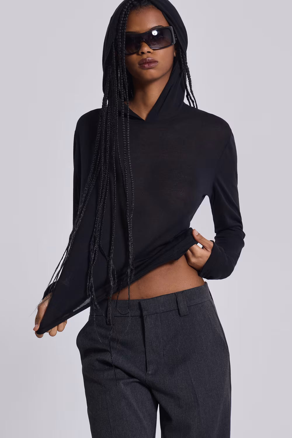 Jaded London Black Mist Hoodie
