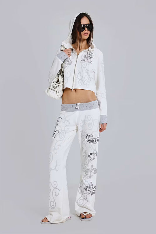 Jaded London Rock Revival Graphic Studded Hoodie