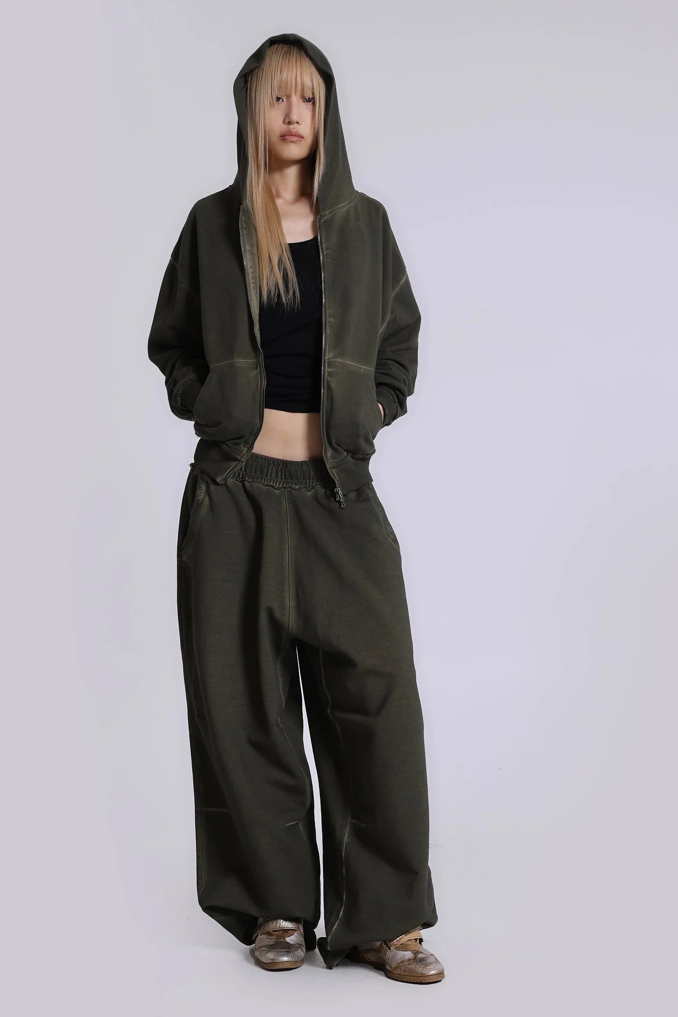 Jaded London Khaki Oversized Monster Hoodie