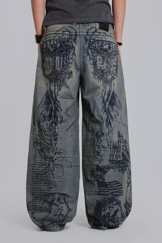 Jaded London Rock Revival Inked Jeans