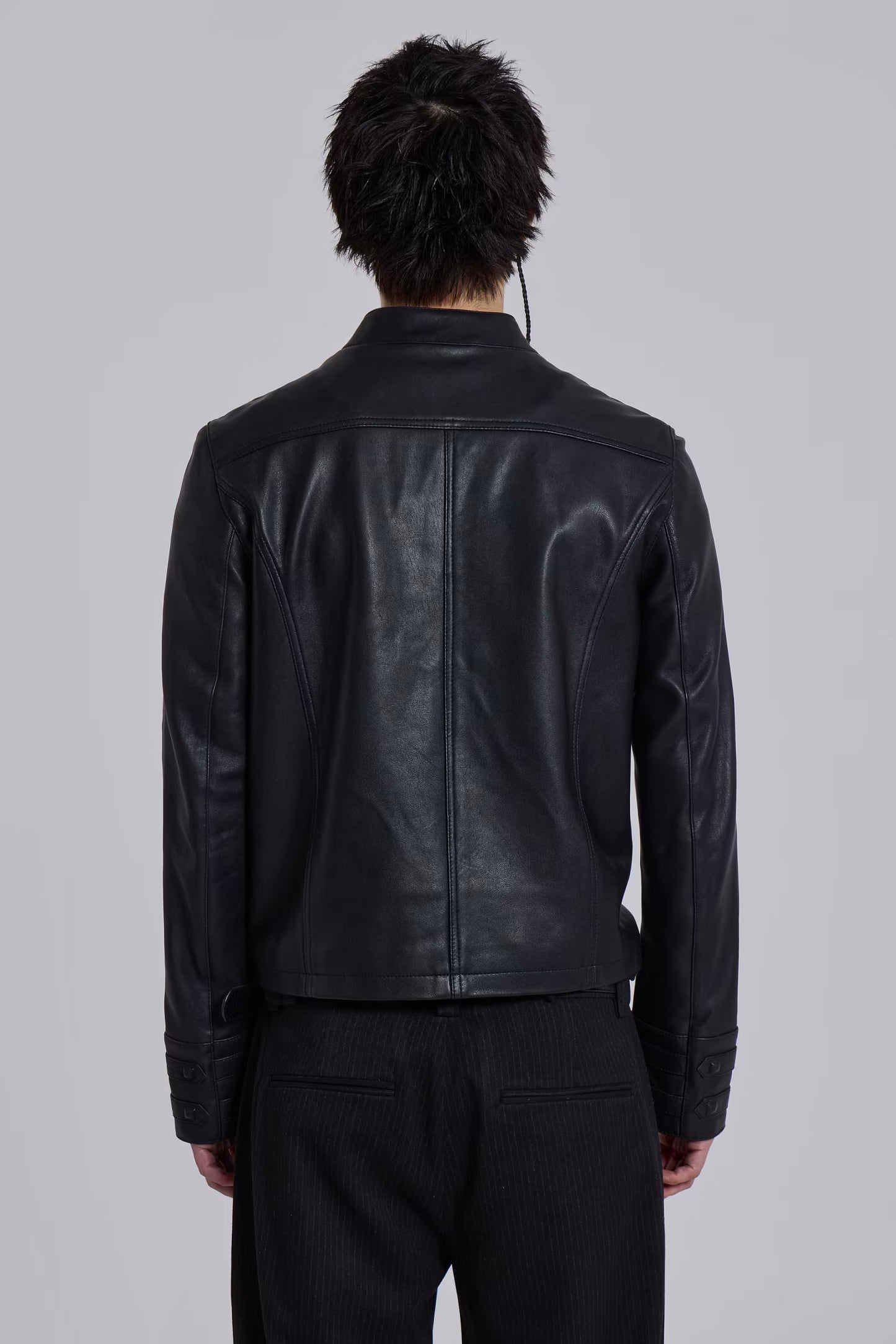 Jaded London Leather Military Jacket