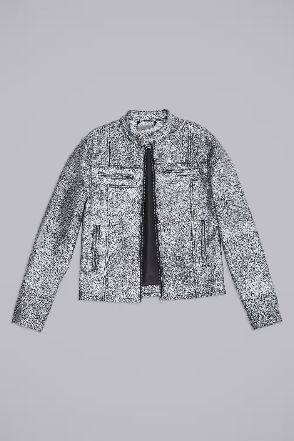 Jaded London Silver Coated Piston Jacket