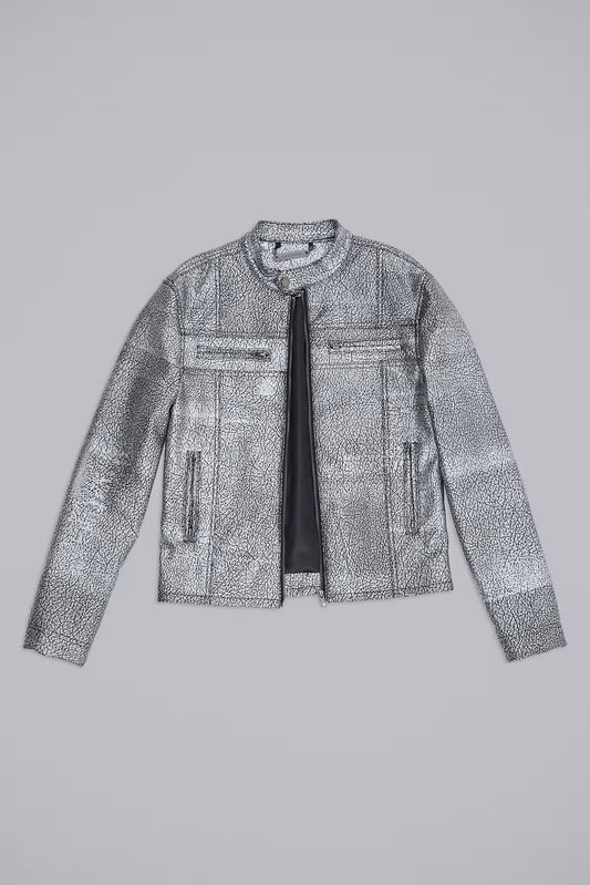 Jaded London Silver Coated Piston Jacket