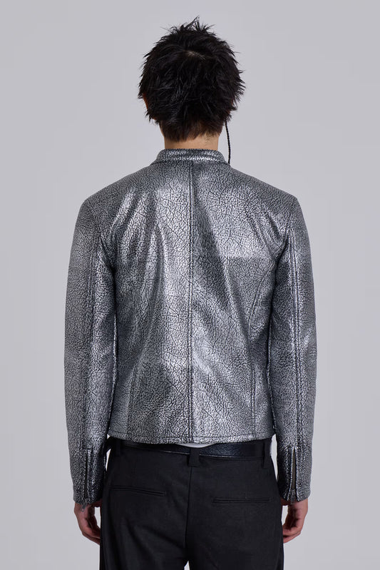 Jaded London Silver Coated Piston Jacket