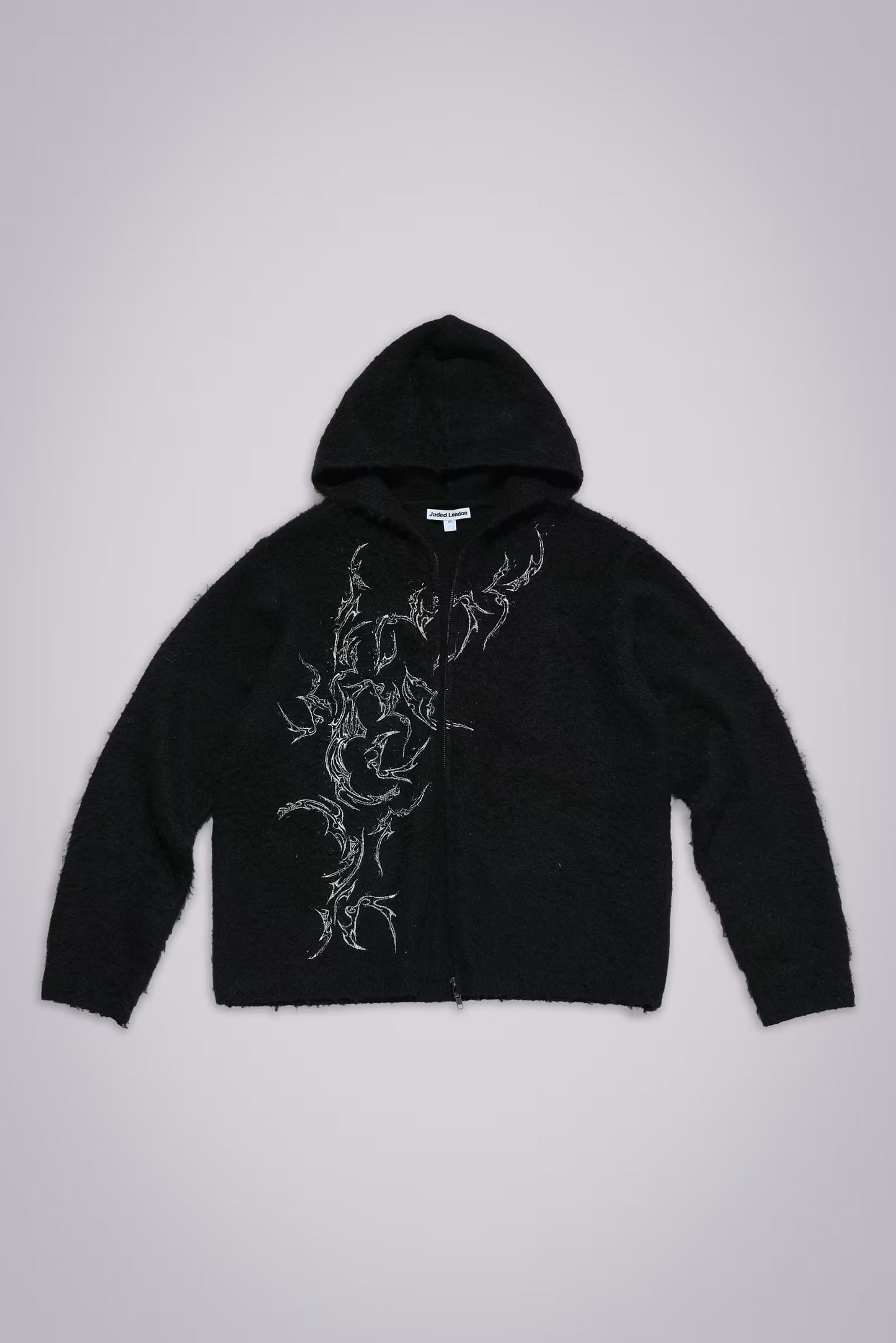 Jaded London Scratch Mohair Zip-Up Hoodie