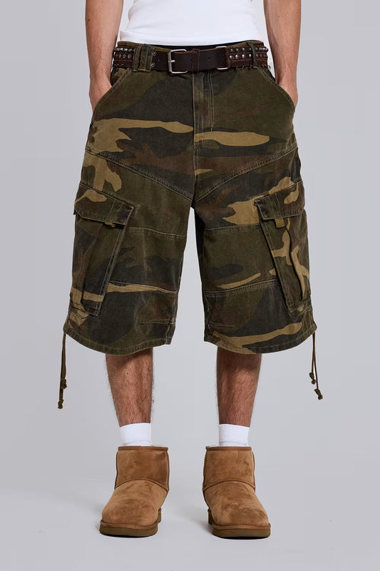 Jaded London Cadet Camo Baggy Shorts