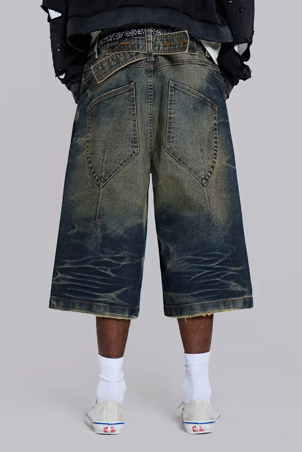 Jaded London Blue Cinch Back Colossus Jorts