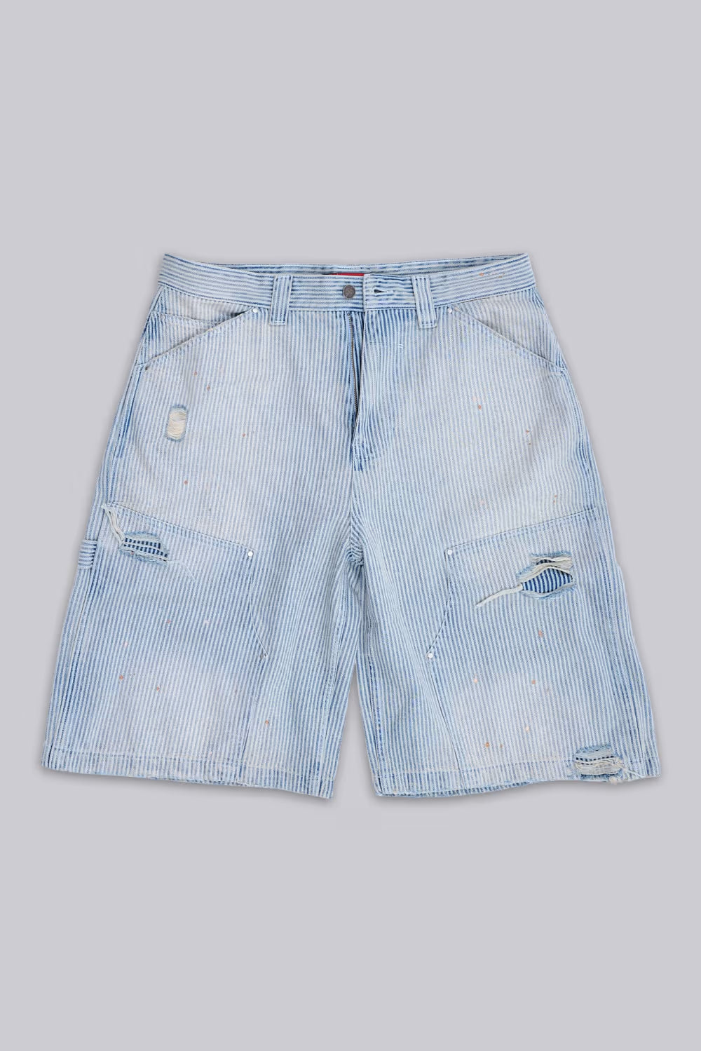 Jaded London Pinstripe Double Knee Carpenter Jorts