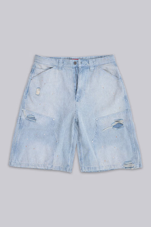 Jaded London Pinstripe Double Knee Carpenter Jorts