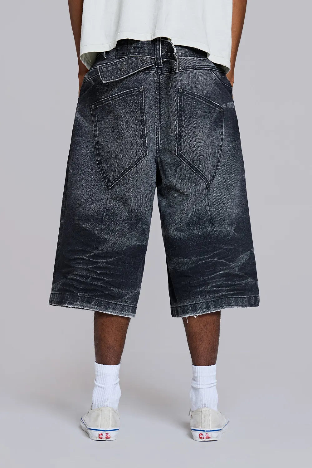 Jaded London Black Cinch Colossus Jorts