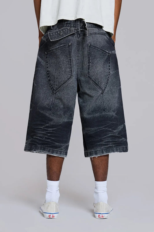 Jaded London Black Cinch Colossus Jorts