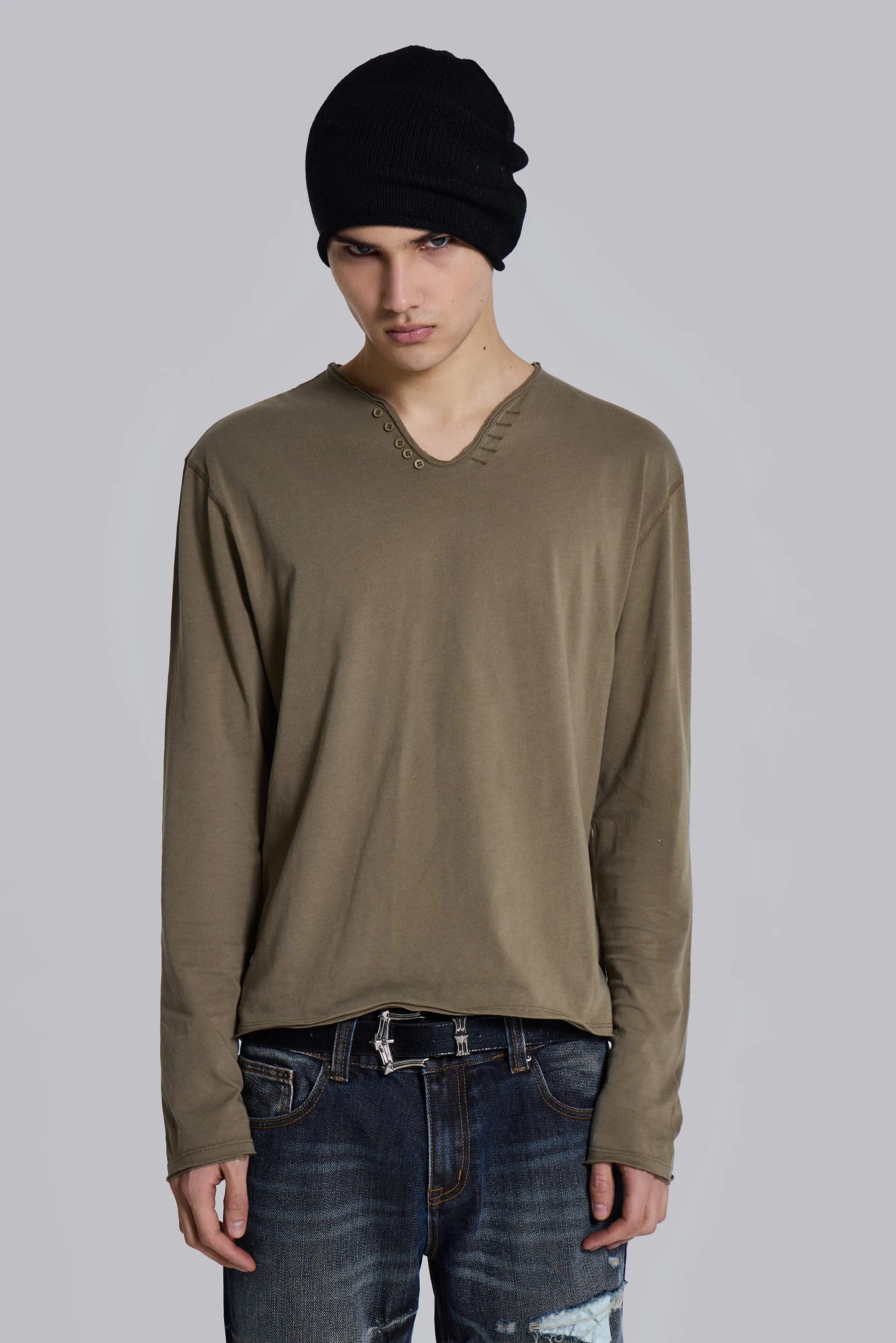 Jaded London Republique Henley Shirt
