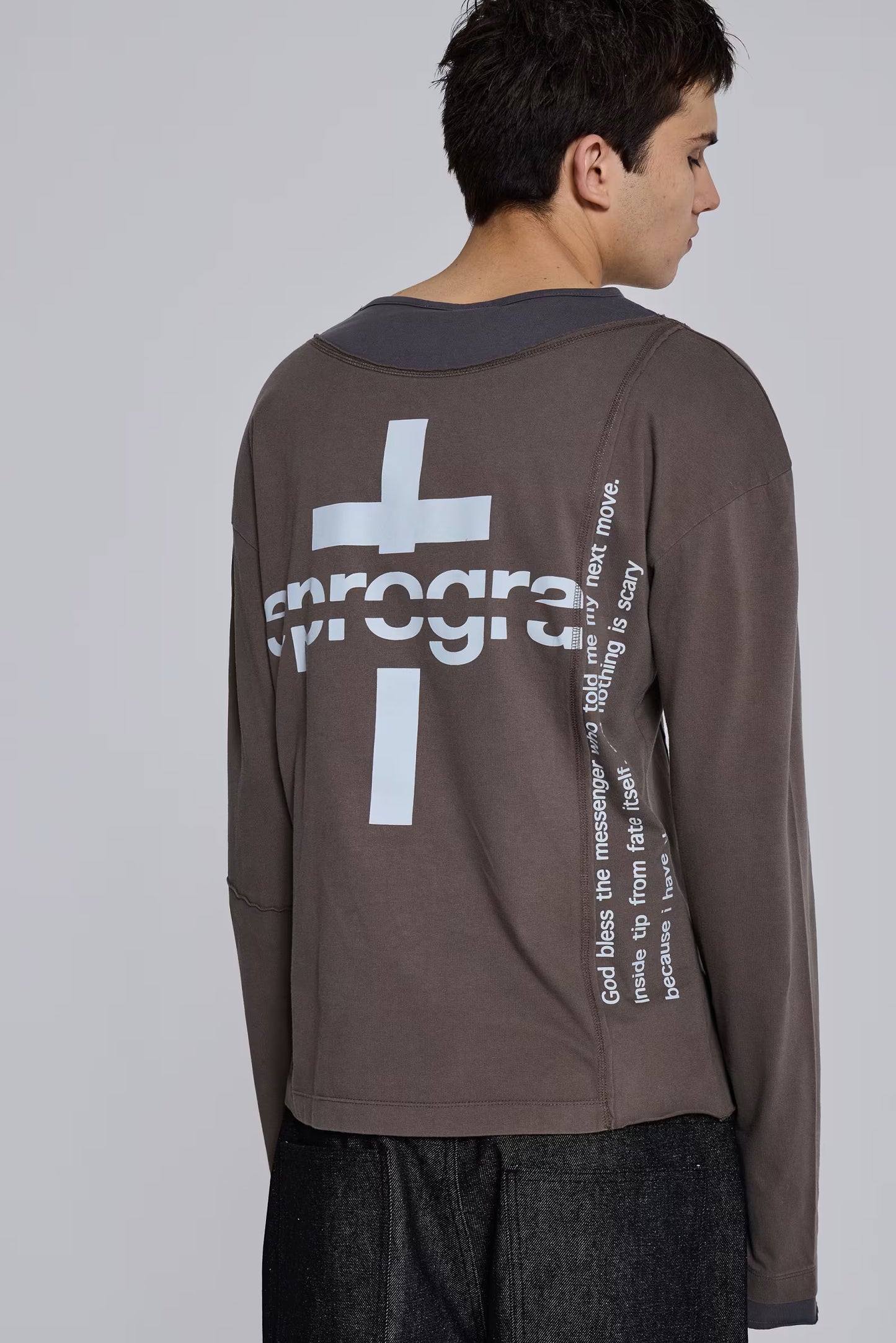 Jaded London Noise Double Layer Long Sleeve Top