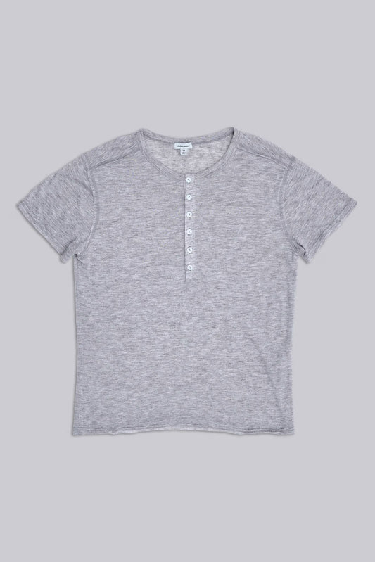 Jaded London Grey Marl Haze Henley T-Shirt