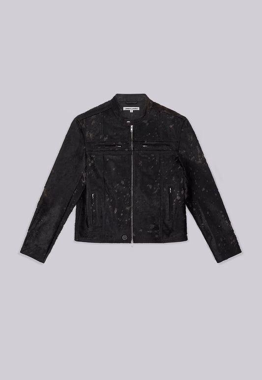 Jaded London Black Real Leather Piston Jacket